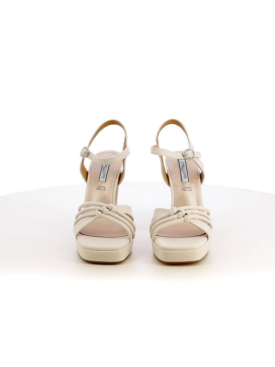 Donna CARLA COTE Sandali | Sandali Con Cinturino Carla Cote Art. Zm9354 Beige Chiaro